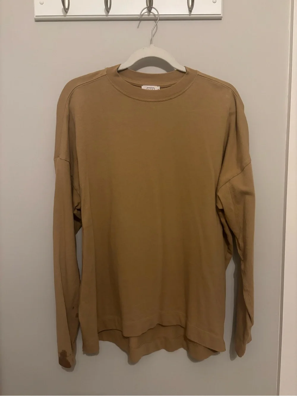 AYR The Early Mornings long sleeve tshirt in Camel Tan - Picture 2 of 4
